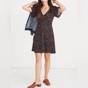 Madewell Cross-Front Mini Dress in Garden Party